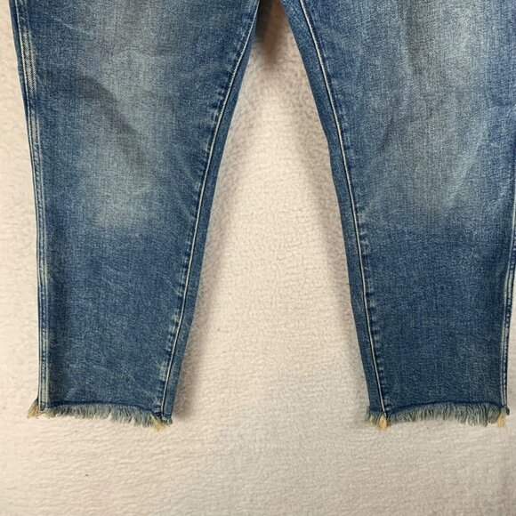 J. Crew Women's Vintage Slim Straight Raw Hem Jeans Medium Wash Size 32P 9551 - Picture 3 of 16